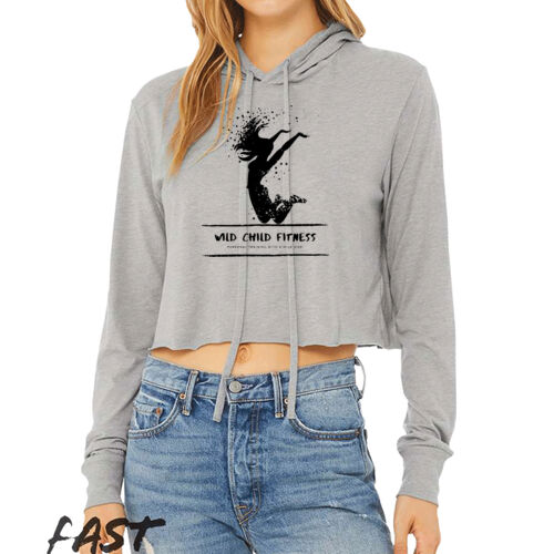 Wild Child Fitness - Women’s Triblend Cropped Long Sleeve Hoodie Thumbnail